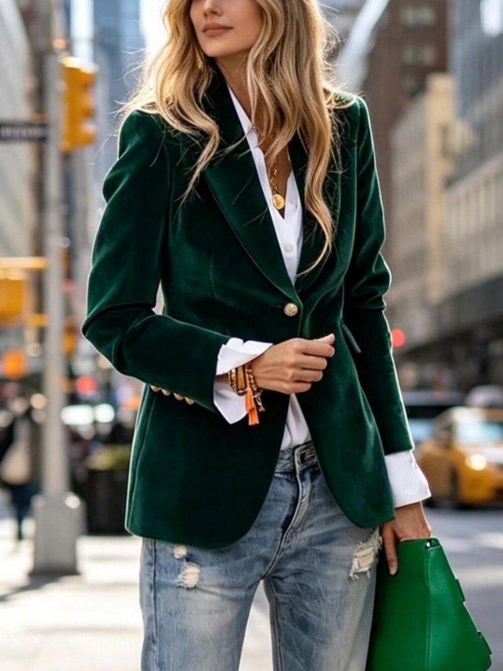 Green ElegantWomen's Suit Coat